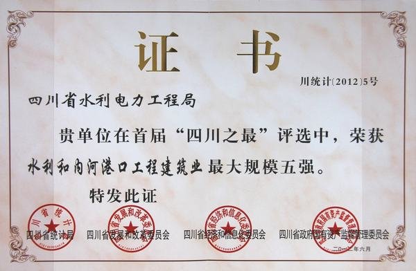 首屆四川之最五強(qiáng)